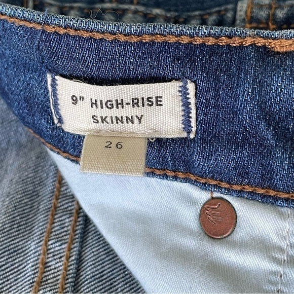 Madewell 9” High Rise Skinny Stretch Denim Distressed Jean Allegra Wash 26 - Picture 15 of 16